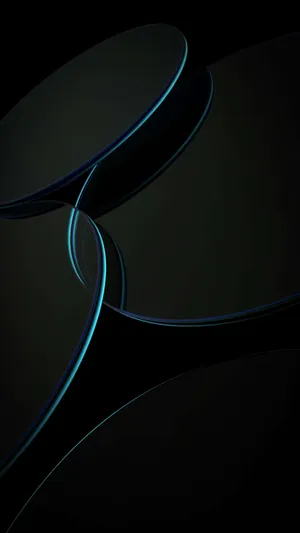 Svarte Sirkler Med Blå Amoled-kontur Wallpaper