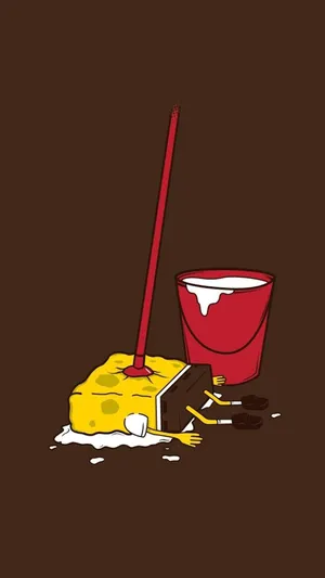 Kult Morsom Spongebob Mopp Wallpaper