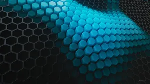 Cyan3d Hexagonala Kakel På Skärmen. Wallpaper