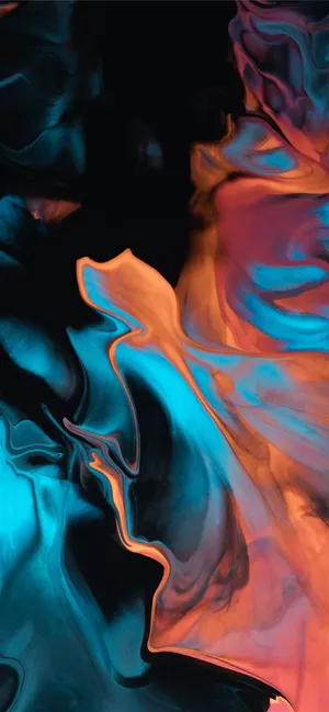 Blågrönorange Flytande Abstrakt Wallpaper