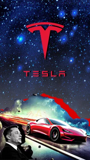 Elonmusk Tesla Bil Fan Art. Wallpaper