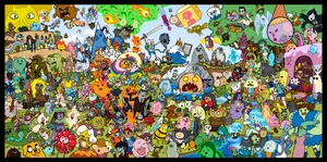 Alle Adventure Time Karakterer Wallpaper