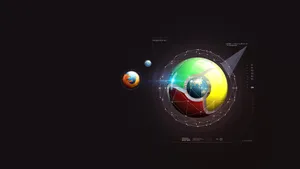 Google Chrome Browser Planeet Grafiek Wallpaper