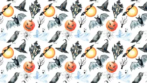 Halloween Æstetisk PC Sorte Hatter & Cobwebs Wallpaper