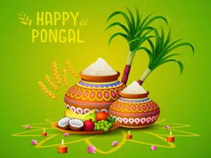 Simbol Umum Pongal Yang Bahagia Wallpaper