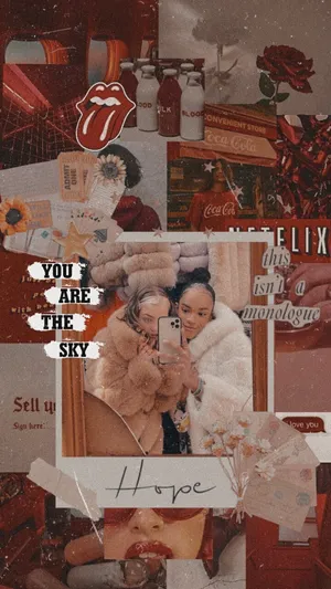 Kolase Bertema Merah Heartstopper Wallpaper