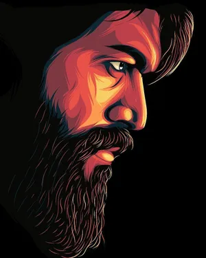 Kgf Yash Sideview Art Wallpaper