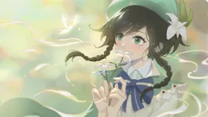 Angin Yang Eloquent: Venti Dalam Unsurnya Wallpaper