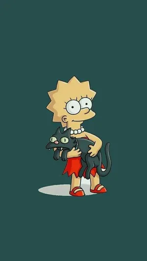 Lisasimpson Med Husdjurs-estetik Wallpaper