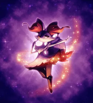 Mystisk Braixen I Kosmisk Bakgrunn Wallpaper