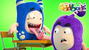 Oddbods Show Karakter Pogo Med Jeff Wallpaper Wallpaper