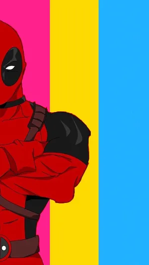 Deadpool Med Pan Flag Digital Kunst Visning Wallpaper