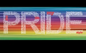 Regnbuelinjer Typografi Pride Skrivebord Wallpaper