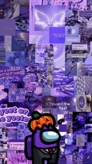 Blixtlilaästetisk Among Us Iphone Bakgrundsbild Wallpaper