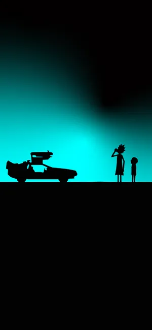 Wallpaperrick Och Morty Ensamma Iphone-bakgrundsbild. Wallpaper