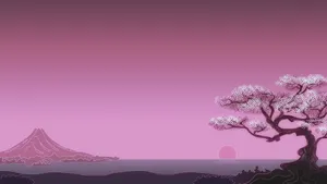 Orizzontecolorato - Una Vista Di Rosa Semplice Wallpaper
