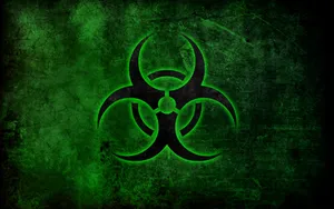Logo Biohazard Hijau Solid Wallpaper