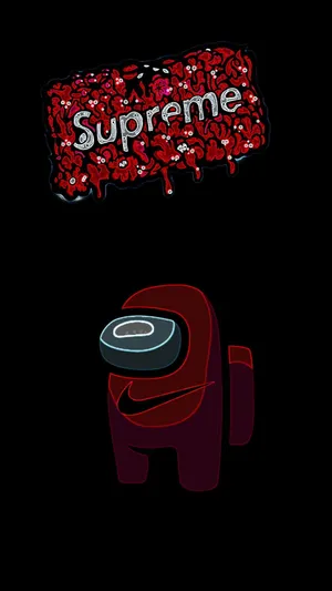 Wallpapersöverlägsen Och Nike Among Us Iphone-bakgrunder. Wallpaper