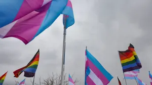 Trans Flag 2560 X 1439 Wallpaper