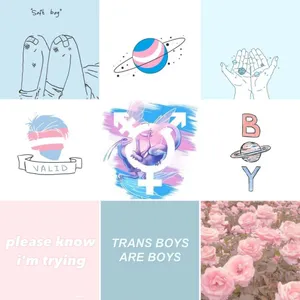 Blå og Pink Trans Æstetisk Collage Wallpaper
