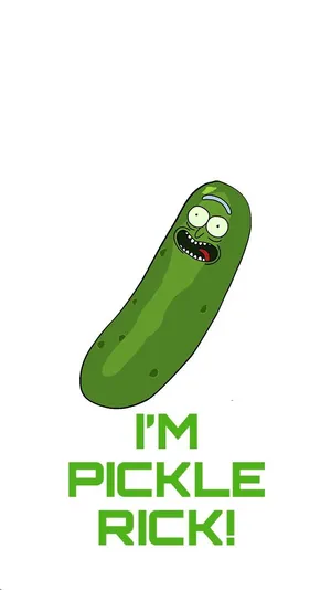 Enquantoeu Sou Pickle Rick Branco. Wallpaper