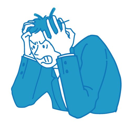 営業の男性イラスト(困る3・頭を抱える)