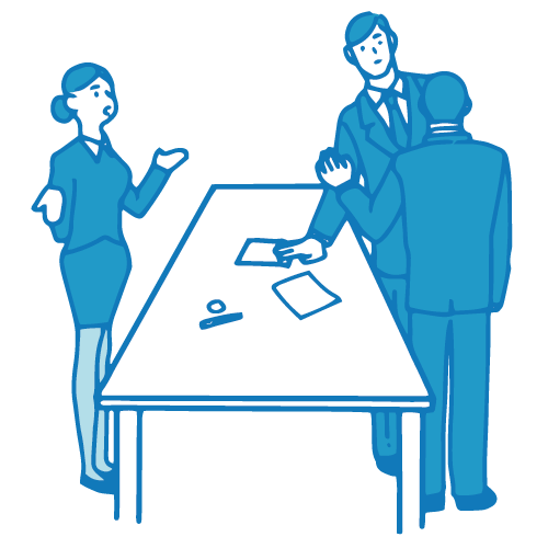 会議のイラスト(テーブル)