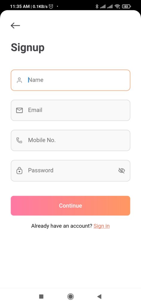 This image shows Dokan Delivery Driver App signup for delivery driver app