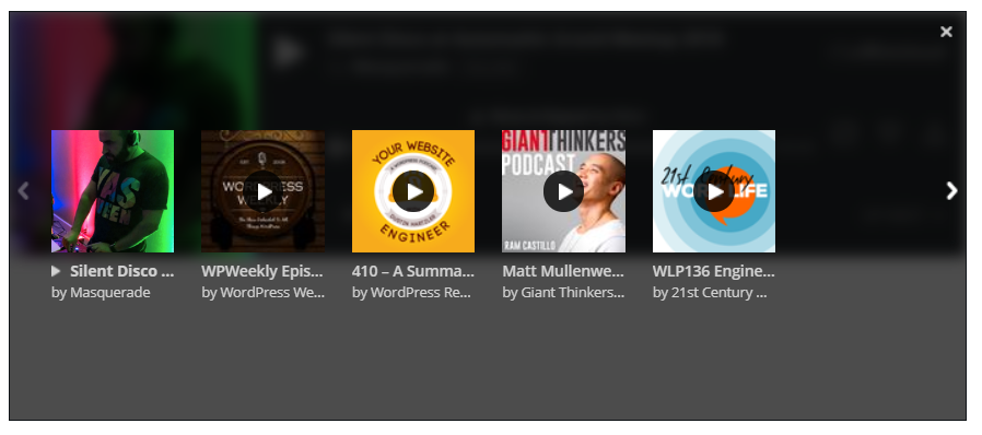 embedded Mixcloud playlist