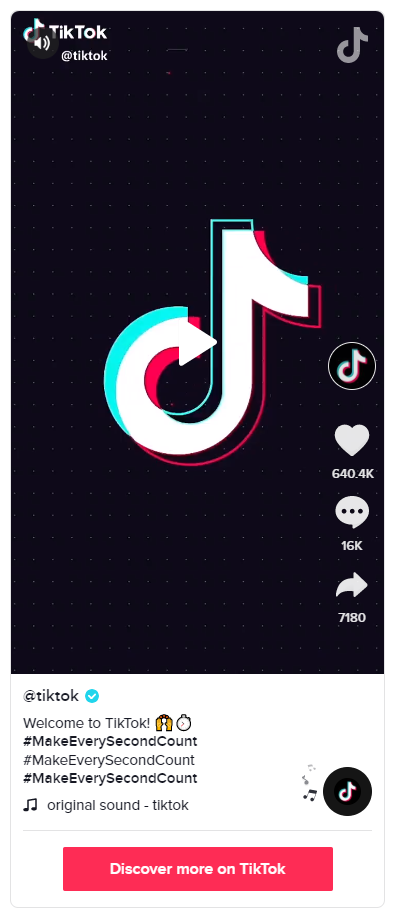 Screenshot of TikTok