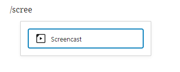 Screencast block embed