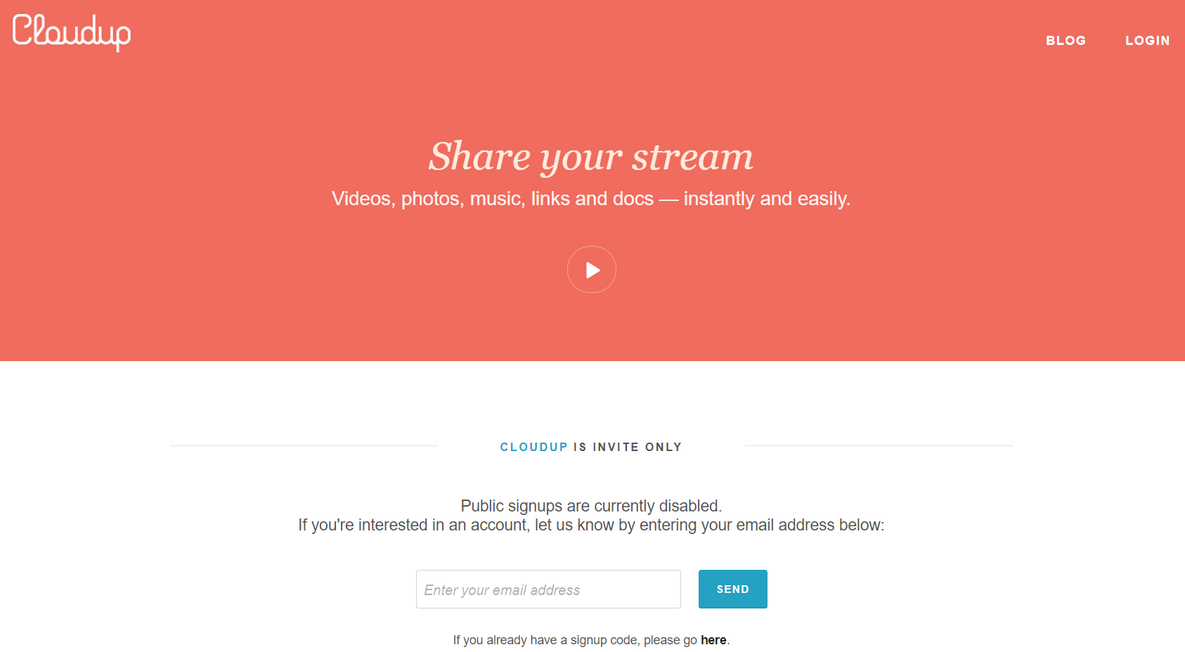 Open your CloudUp account to copy the link of the content you want to embed to your site