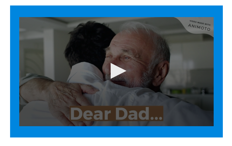 Animoto embed with a blue background.