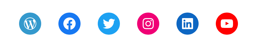 A screenshot of the social icons block filled with social icons