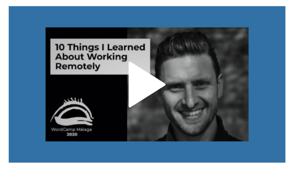 WordPress.tv embeds with a blue background-color