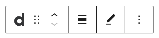 Block Toolbar with options available for the Dailymotion Block.