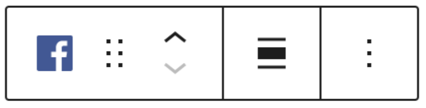 Block toolbar for the Facebook embed block