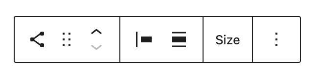 Block toolbar in the Social Icons parent toolbar