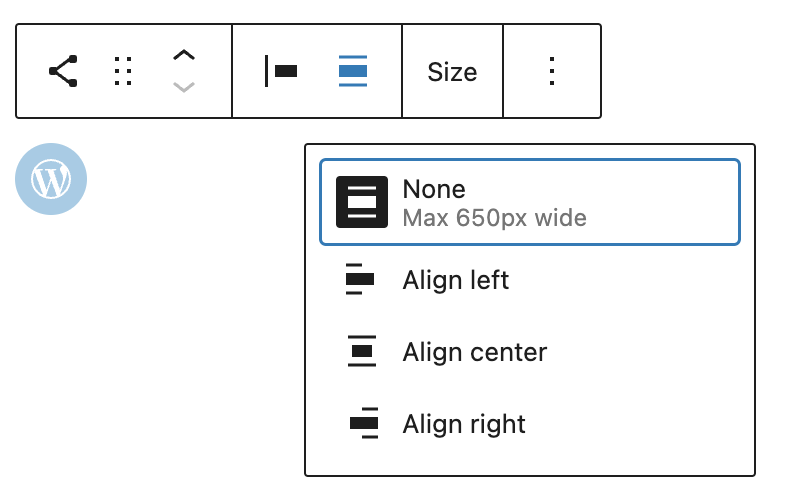 Change alignment in the Social Icons block
