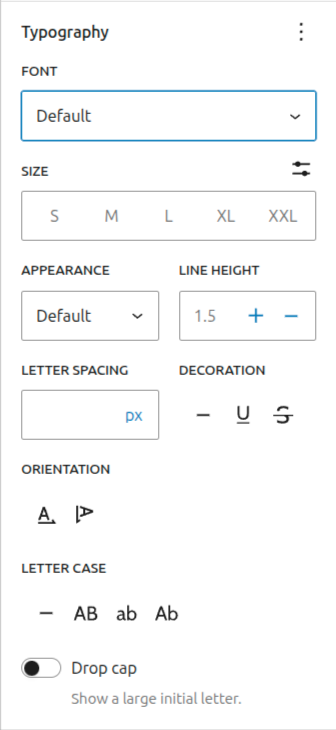 Available options for font-family