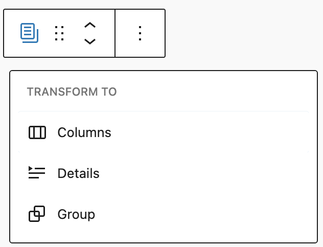 Block transformation tool
