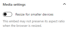 Media settings turned off in the Cloudup block