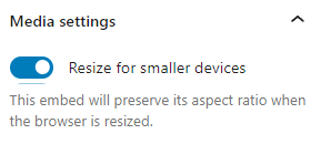 Media settings turned on in the Cloudup block