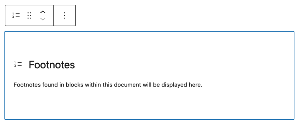 An empty footnotes block