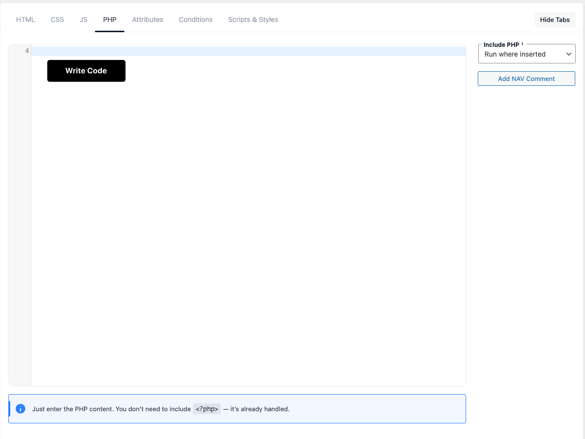 PHP code screenshot