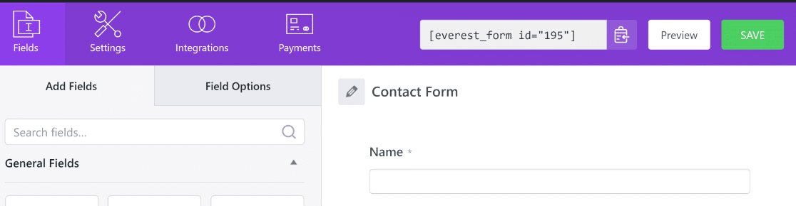 Everest Form Embed Shortcode - WPForms Formulario Everest incrustar shortcode