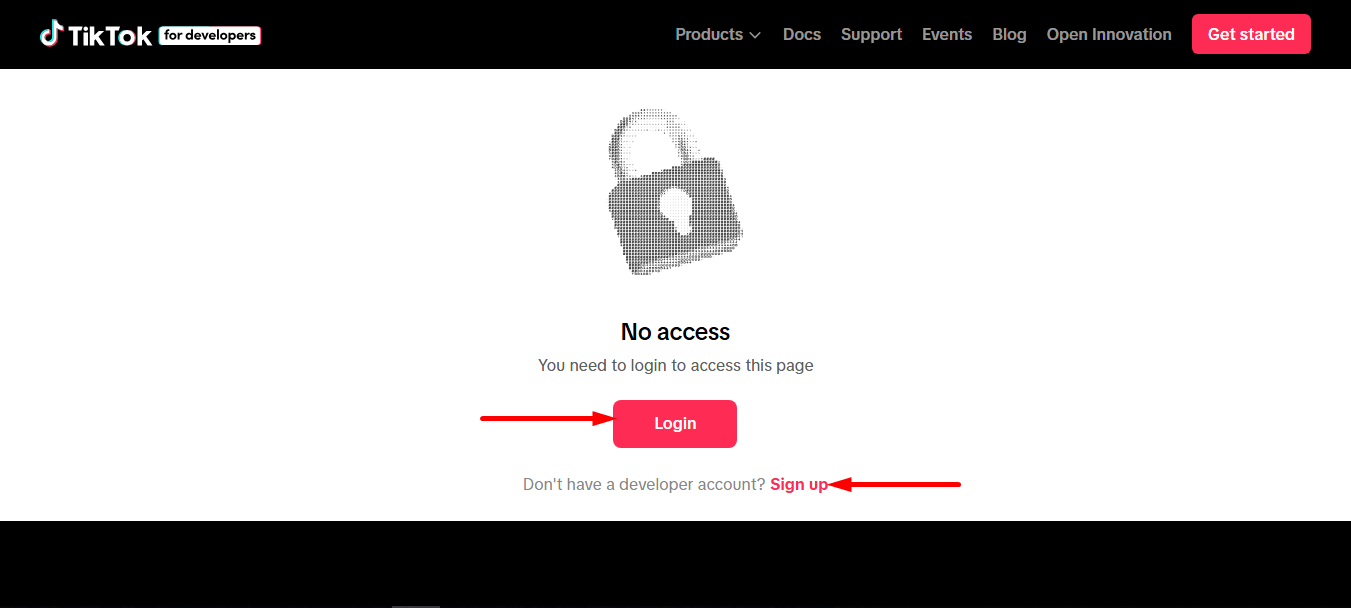 Login or sign up for a developer account