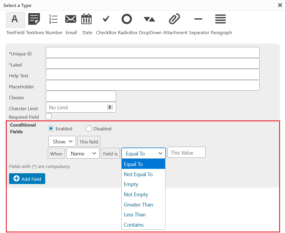 Conditional Form Fields