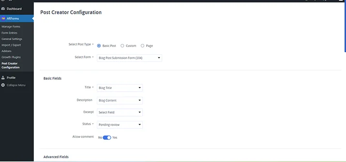 enable allow comments