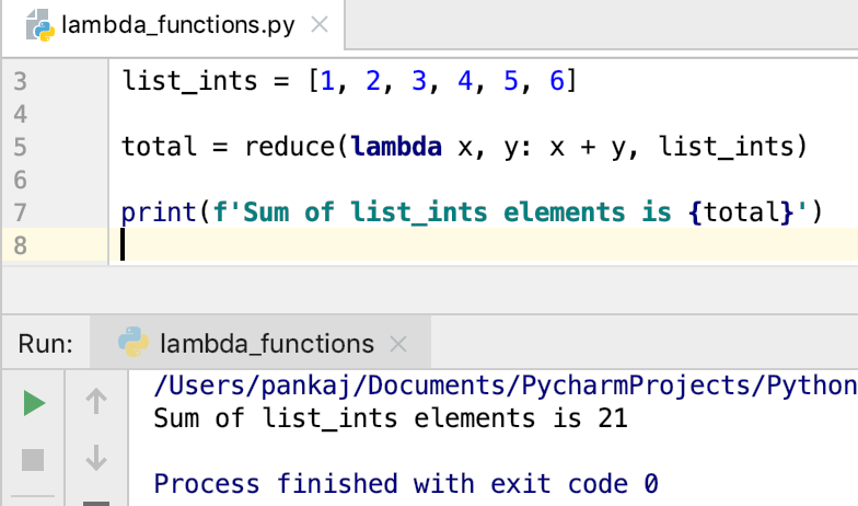Python Lambda Function With Reduce